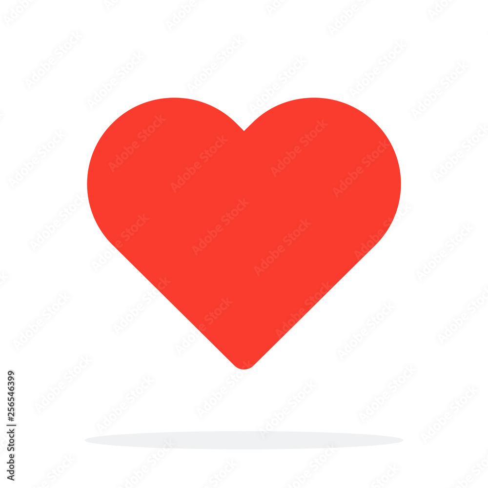 Red heart vector flat isolated