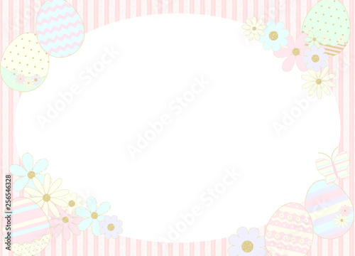 Easter Egg Flower Lace background Frame