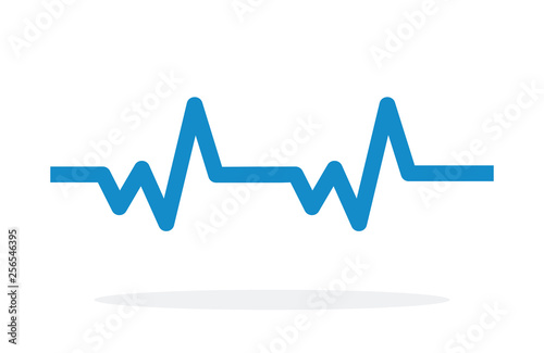 Pulse cardiogram vector icon flat isolated