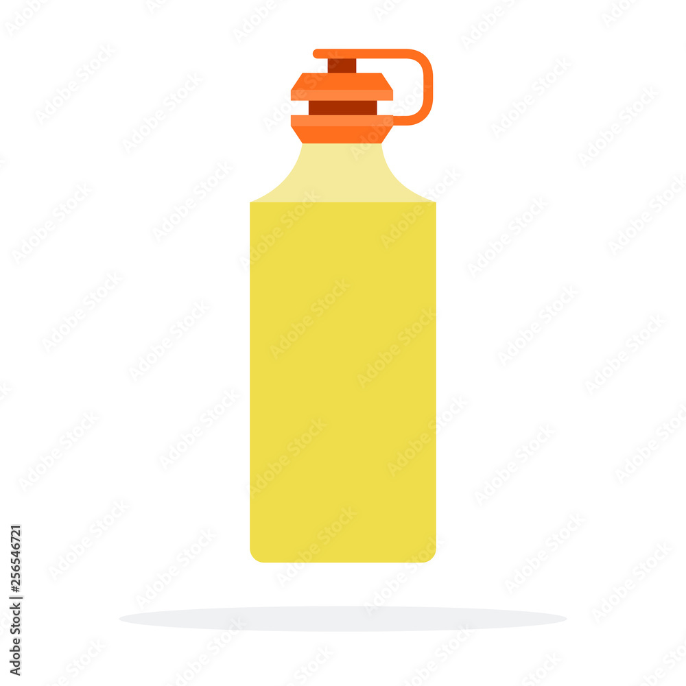 Yellow sports bottle for water flat isolated Yellow sports bottle for water flat isolated