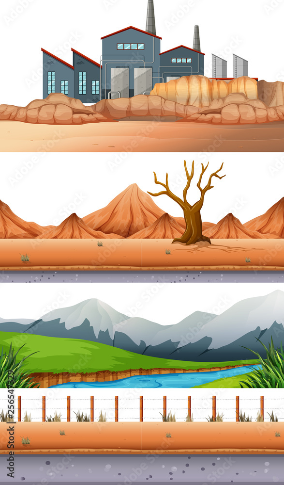 Set of different landscape