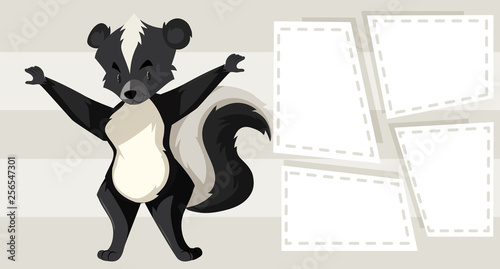 A skunk on blank note