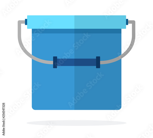 Fishing bucket flat isolated vector