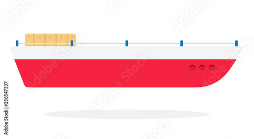 Fishing boat flat isolated vector