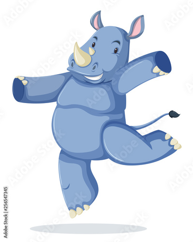 A rhinoceros character on white background