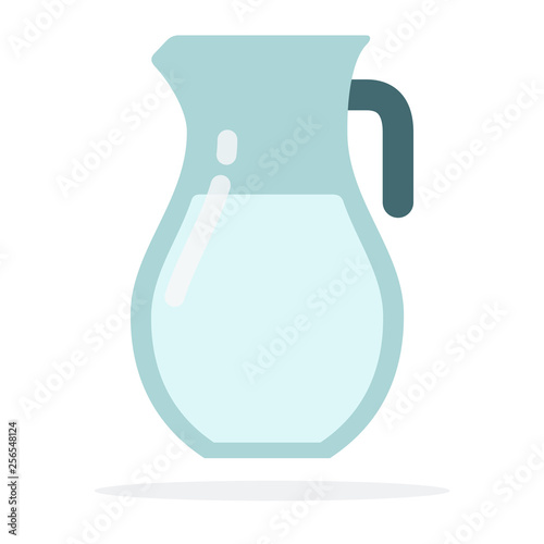 Glass jug of milk