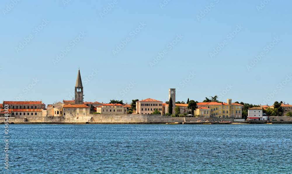 Porec town and harbor on Adriatic sea in Croatia, Europe.