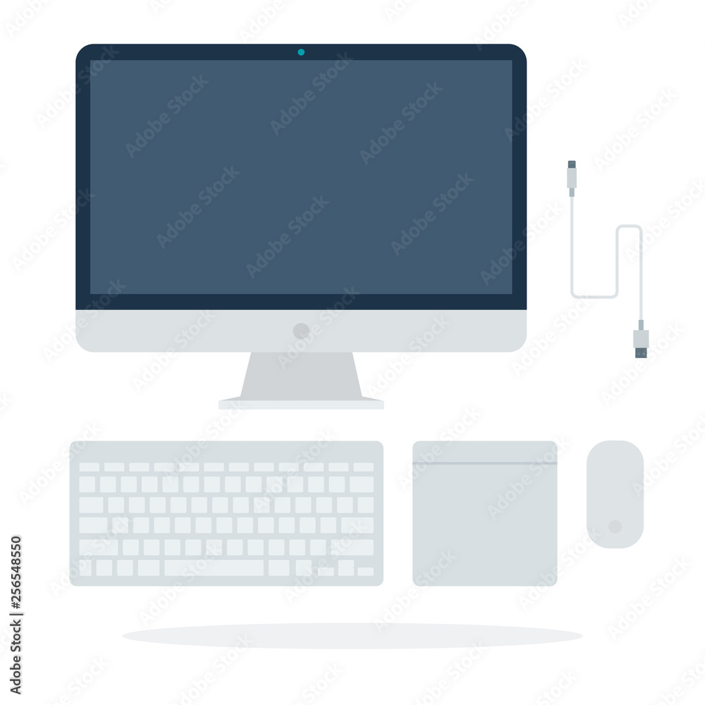 Computer monitor, keyboard, mouse and accessories Computer monitor, keyboard, mouse and accessories