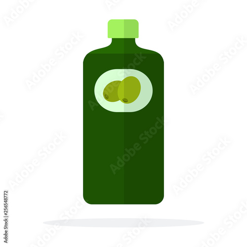 Bottle of olive oil vector flat isolated