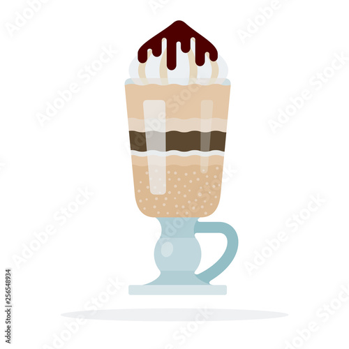 Frappuccino with chocolate sauce vector flat isolated