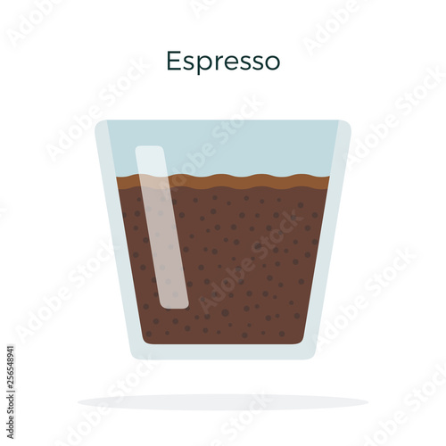 Espresso in a glass vector flat isolated