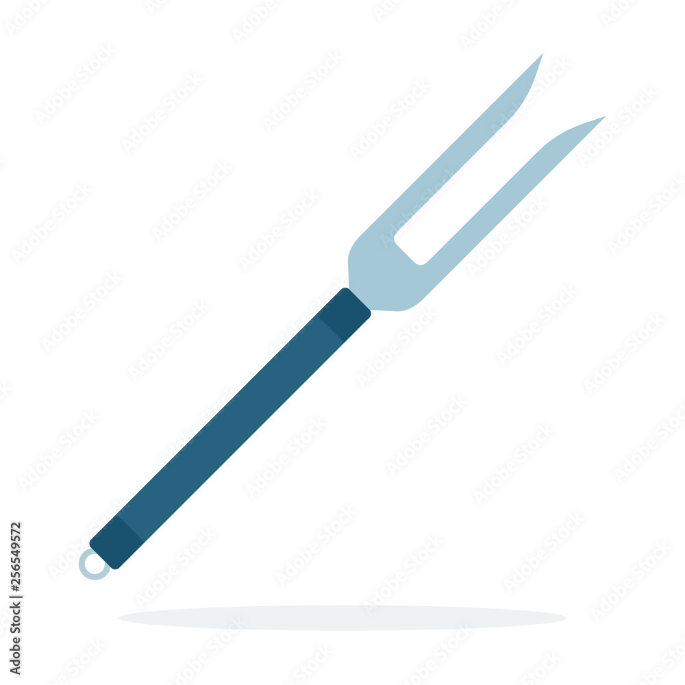 Meat fork vector flat material design isolated object on white background. Meat fork vector flat material design isolated object on white background.