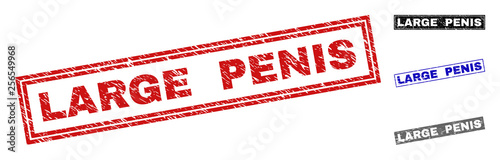 Fotografija Grunge LARGE PENIS rectangle stamp seals isolated on a white background