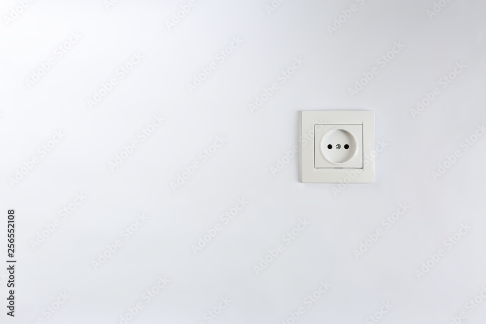 Power socket on white background. Electrician's equipment Power socket on white background. Electrician's equipment