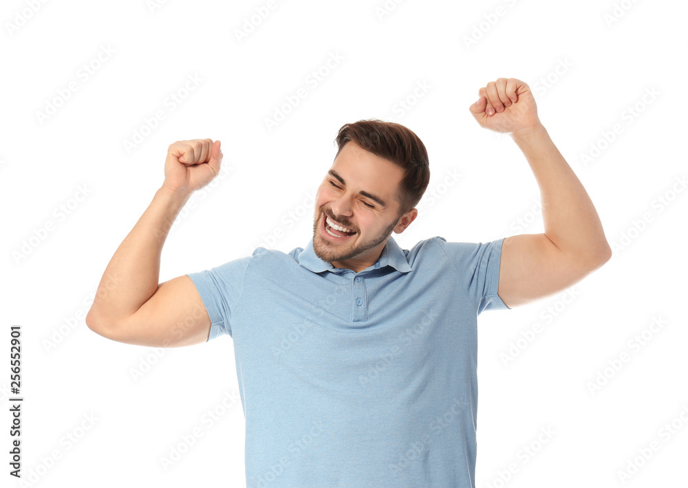 Portrait of emotional handsome man on white background Portrait of emotional handsome man on white background