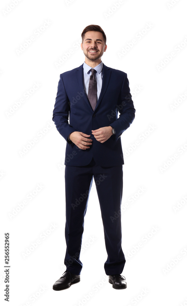 Full length portrait of businessman posing on white background Full length portrait of businessman posing on white background