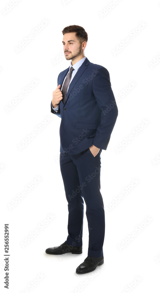 Full length portrait of businessman posing on white background Full length portrait of businessman posing on white background