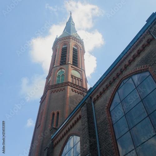 A view of the RK St. Agnes church Tower on the Beeklaan The Hague, Netherlands