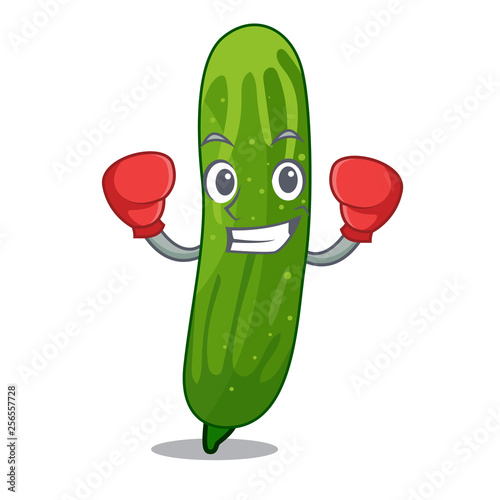 Boxing fresh cucumber in the character bowl