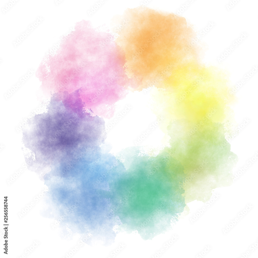 水彩 テクスチャ 背景 虹色 Stock Illustration Adobe Stock