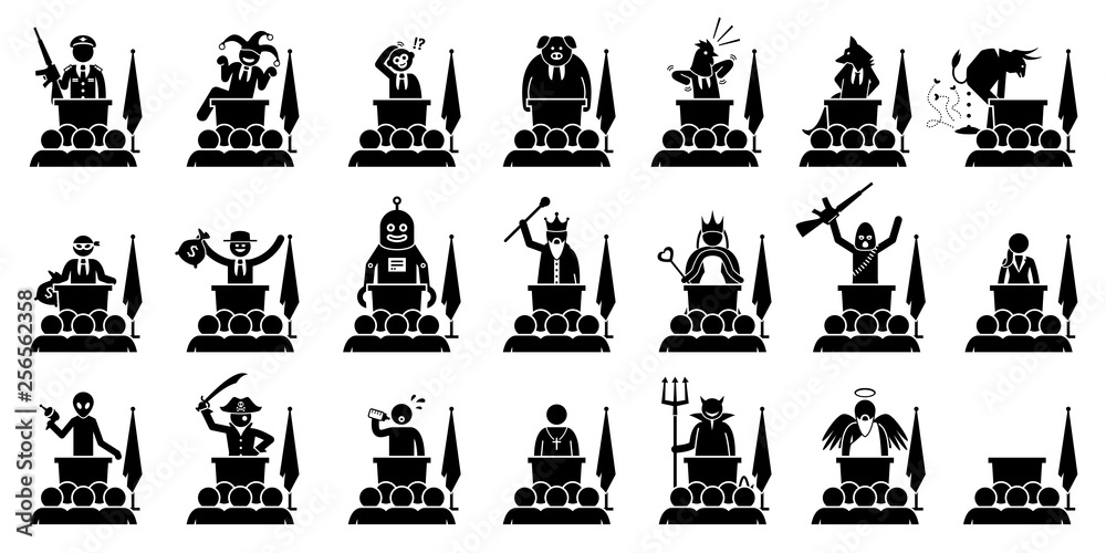 Φωτογραφία Different type of politician, president, prime minister, or ruler of a country giving speech