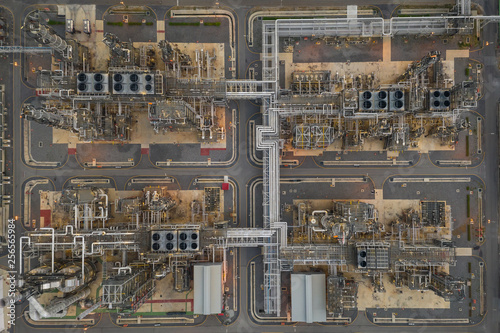 refinery oil and petroleum zone in Thailand aerial view