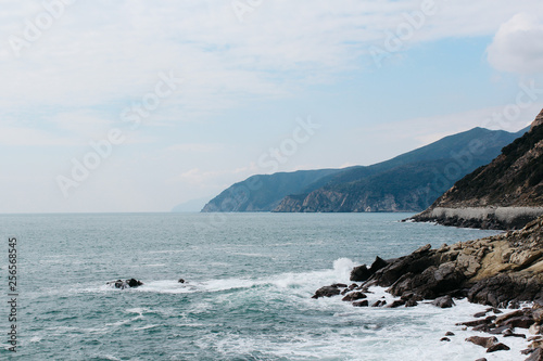 Rapallo, Italy - 03 27 2013: View of the streets of a resort town Rapallo.