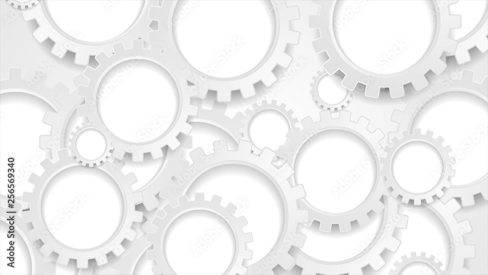 Abstract grey gears technology background