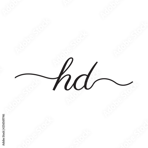 initials handwriting letters vector logo