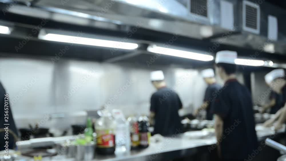 motion chefs of a restaurant kitchen motion chefs of a restaurant kitchen