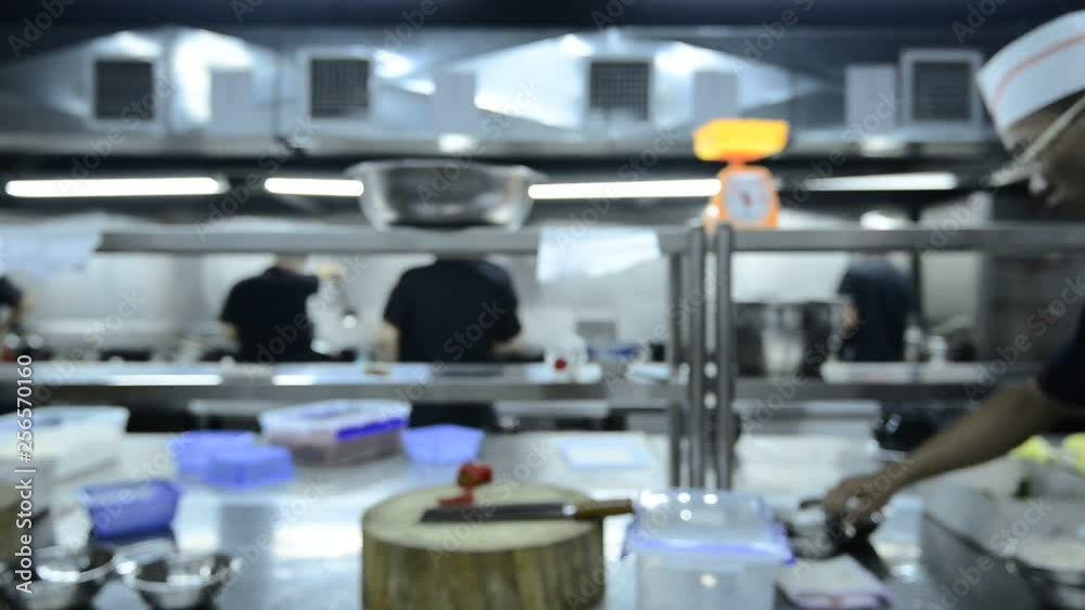 motion chefs of a restaurant kitchen motion chefs of a restaurant kitchen