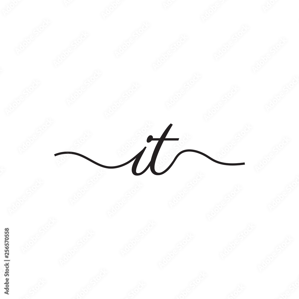 initials handwriting letters vector logo