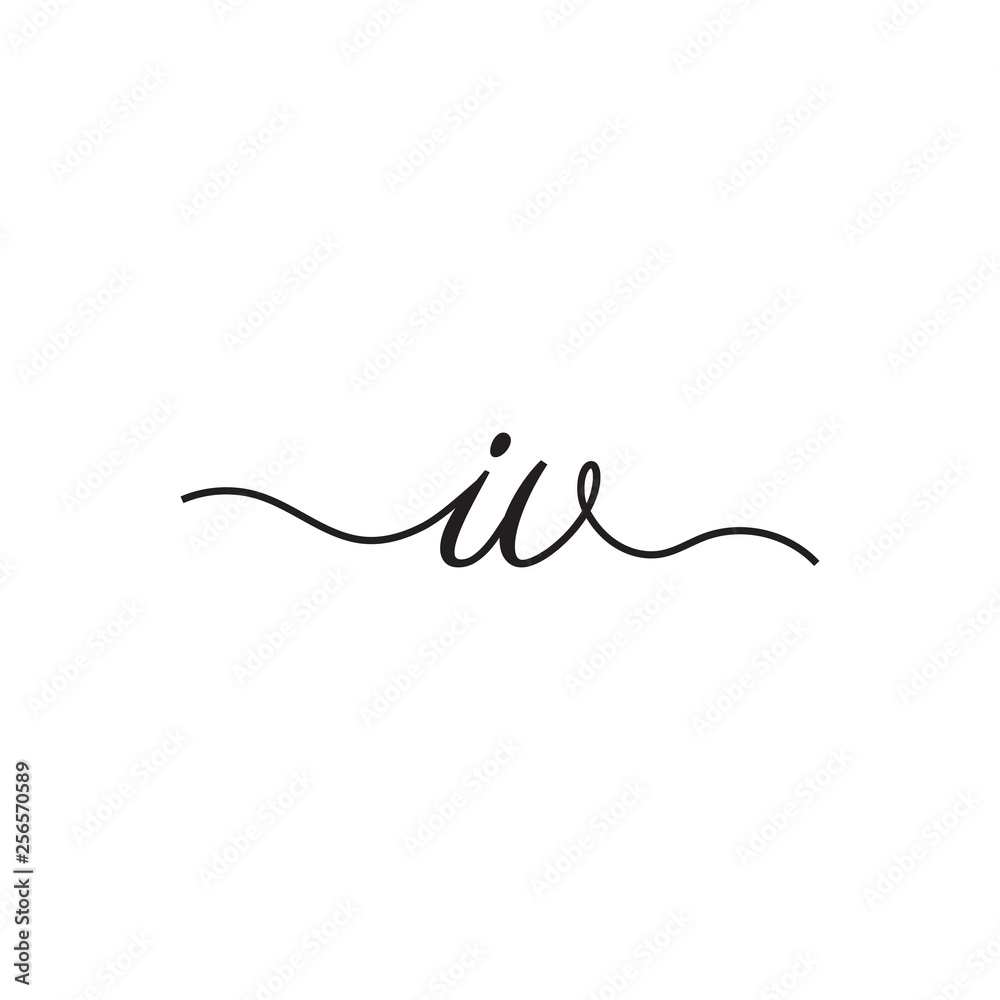 initials handwriting letters vector logo