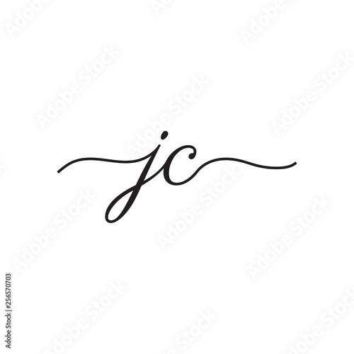 initials handwriting letters vector logo