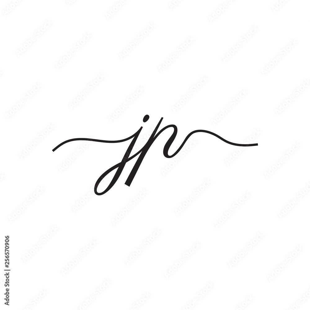 initials handwriting letters vector logo