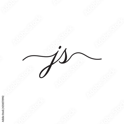 initials handwriting letters vector logo