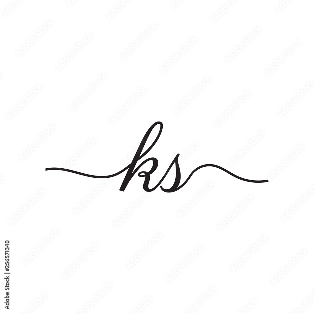 initials handwriting letters vector logo