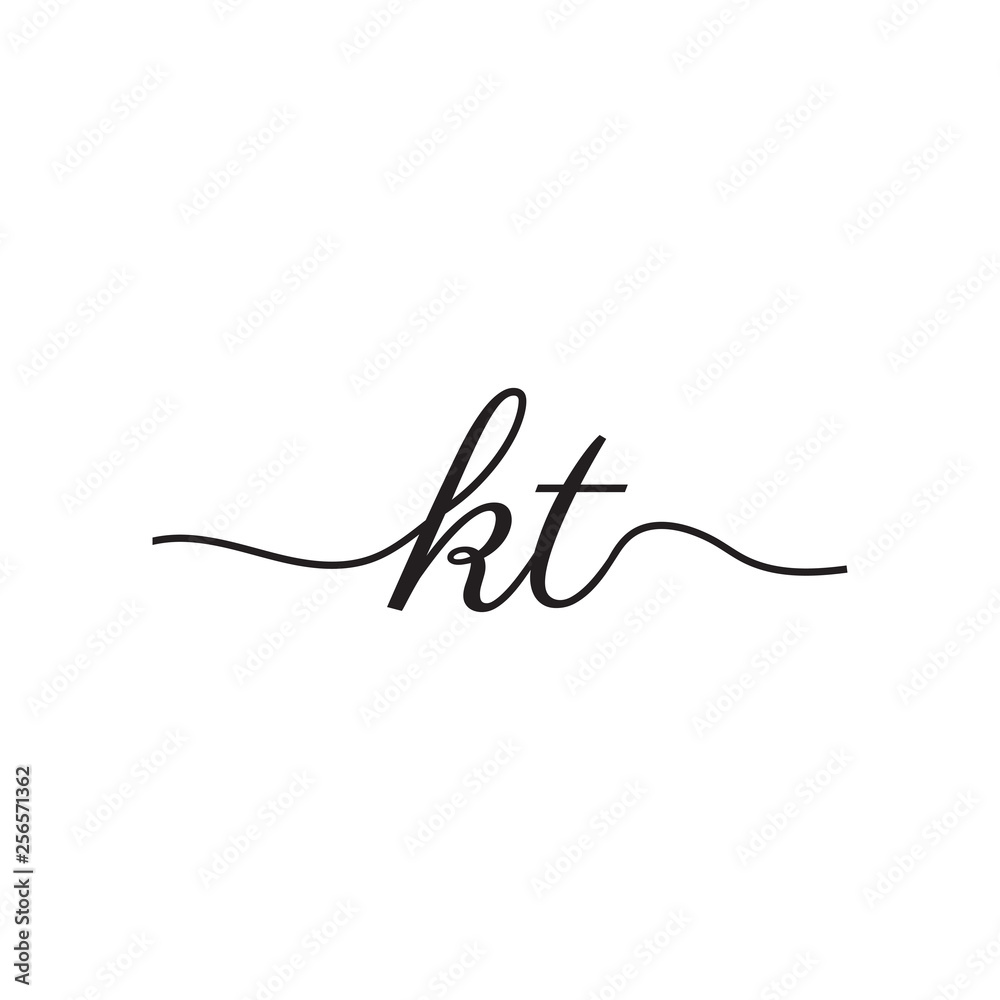 initials handwriting letters vector logo
