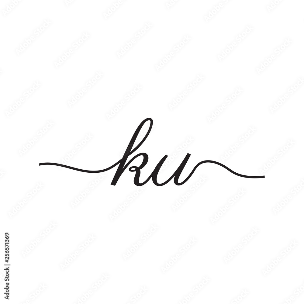 initials handwriting letters vector logo