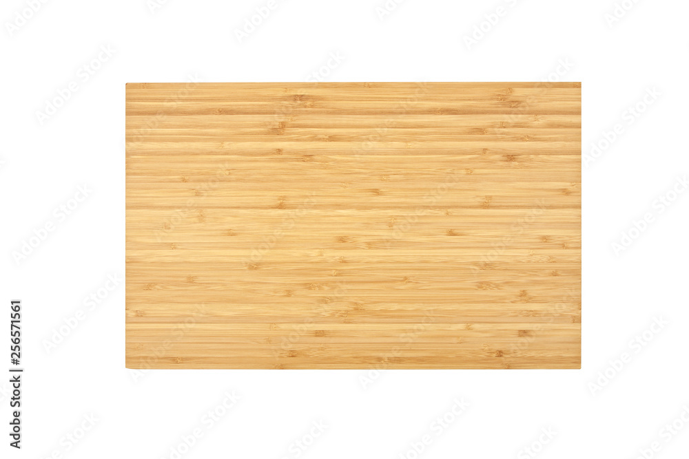 Naklejka premium a wooden cutting board on a white background