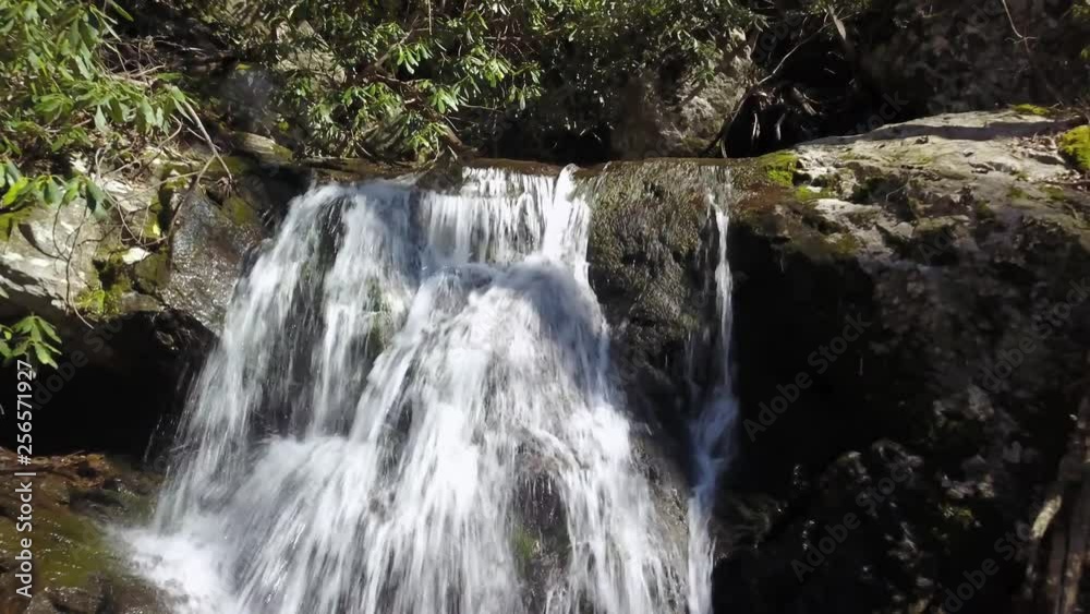Slow pullout aerial of waterfall near Boone, North Carolina! Slow pullout aerial of waterfall near Boone, North Carolina!