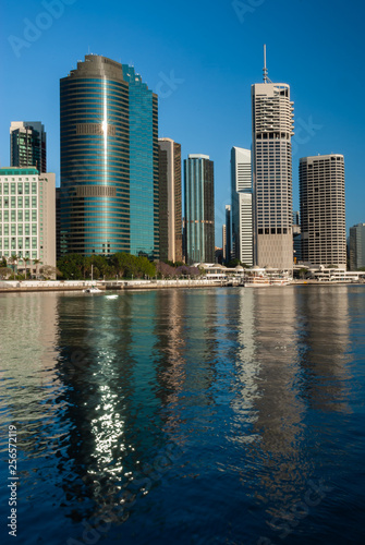 Brisbane CBD at Sunrise reflected in Brisbane River