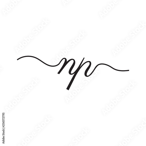 initials handwriting letters vector logo