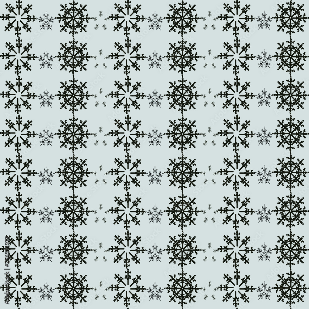 Seamless pattern of snowflakes for printing, fabrics, covers, Christmas and new year background
