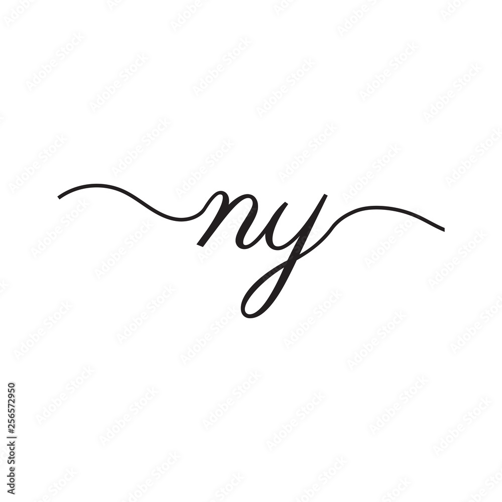 initials handwriting letters vector logo