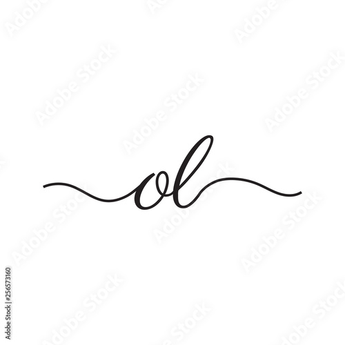 initials handwriting letters vector logo