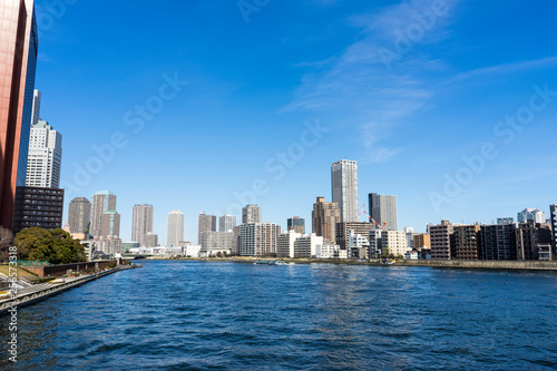                          scenery of Sumida River in spring