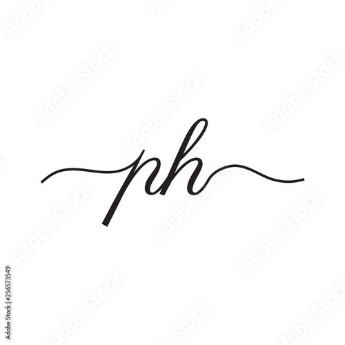 initials handwriting letters vector logo