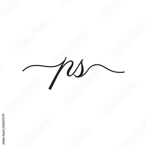 initials handwriting letters vector logo