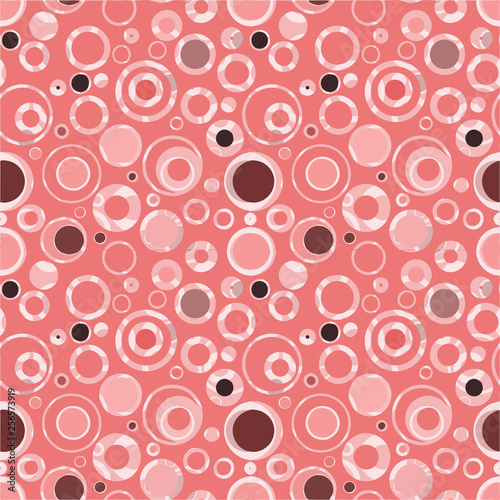 colorful pink and peach organic random textured circles in a seamless pattern tile. for fabric, textile, backgrounds, wallpaper, backdrops, posters, flyer, modern cheerful surface design templates. 